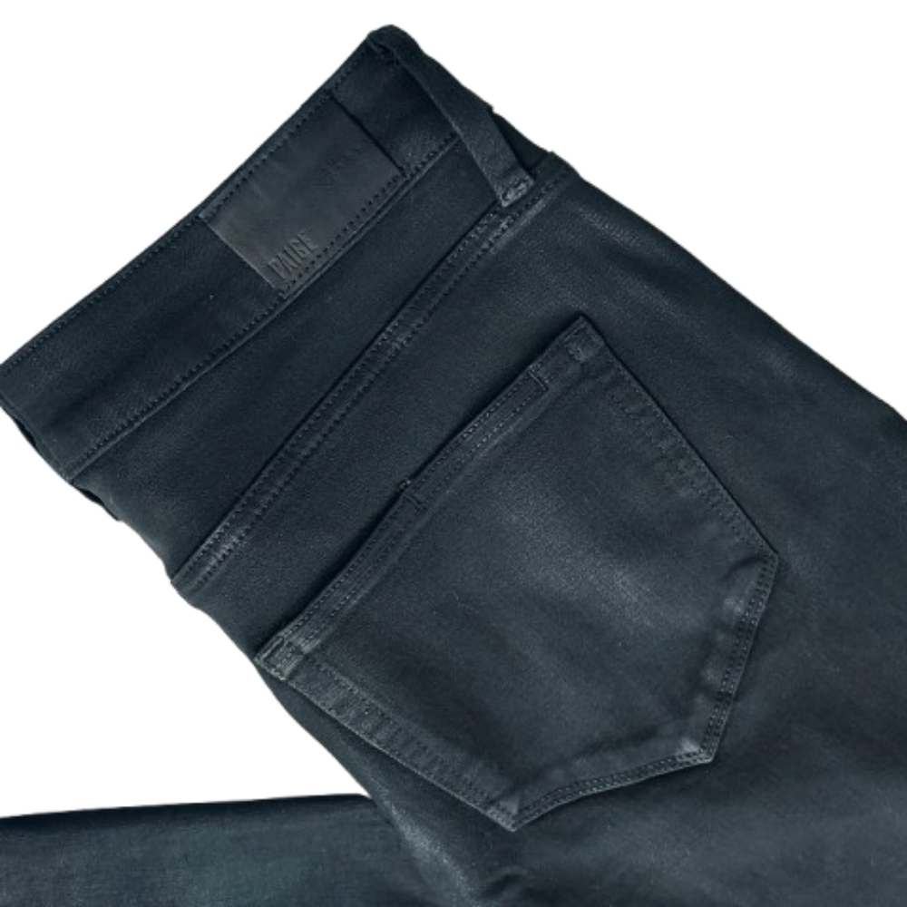 Paige Anessa Wide Leg Denim Jean Size 31 Ankle Black Coated - Picture 9 of 15
